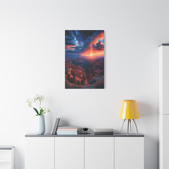 Canyon Under the Sunset Galaxy Canvas Wall Art