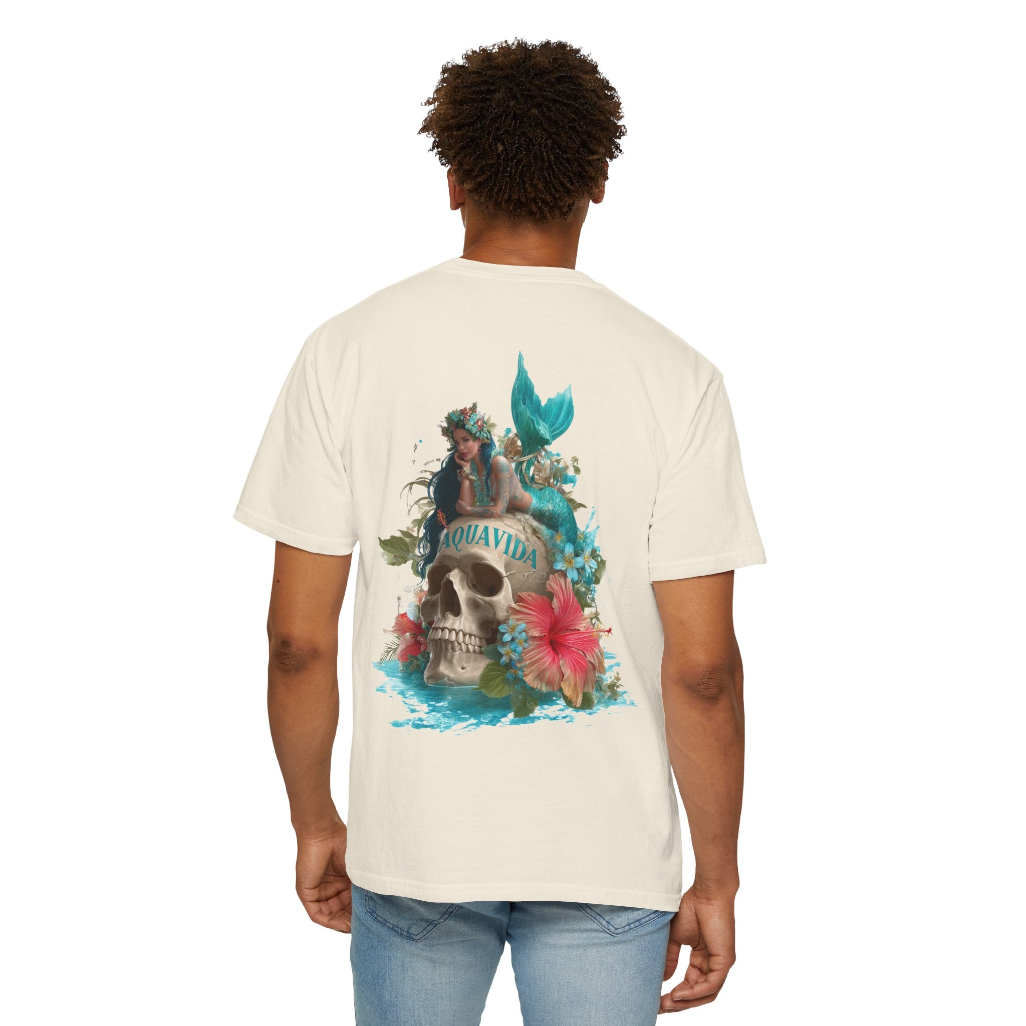 MERMAID SKULL Mens AQUA VIDA Short Sleeve Tee