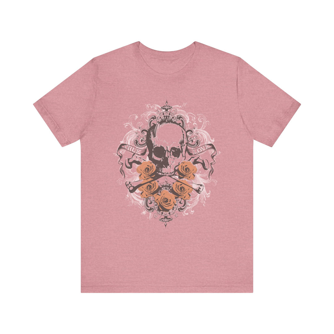 True Love Skull & Roses Vintage Womens L'Atomique Relaxed Graphic Short Sleeve Tee