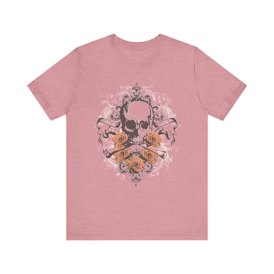 True Love Skull & Roses Vintage Womens L'Atomique Relaxed Graphic Short Sleeve Tee