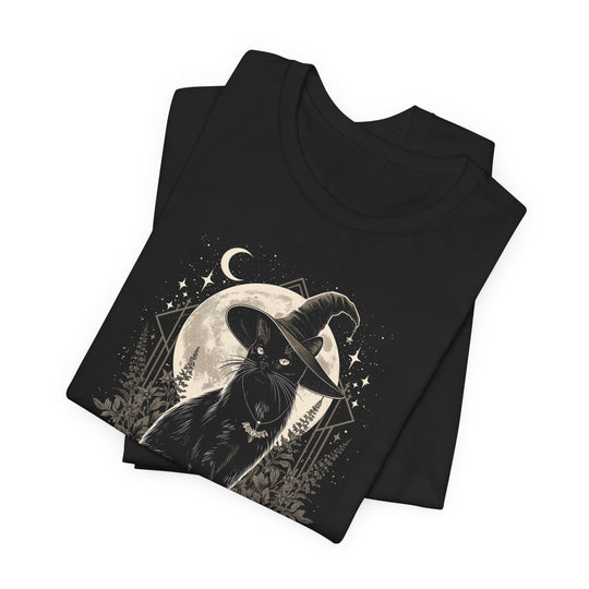 Mystic Witch Cat &amp; Pumpkins Floral Moon Women&