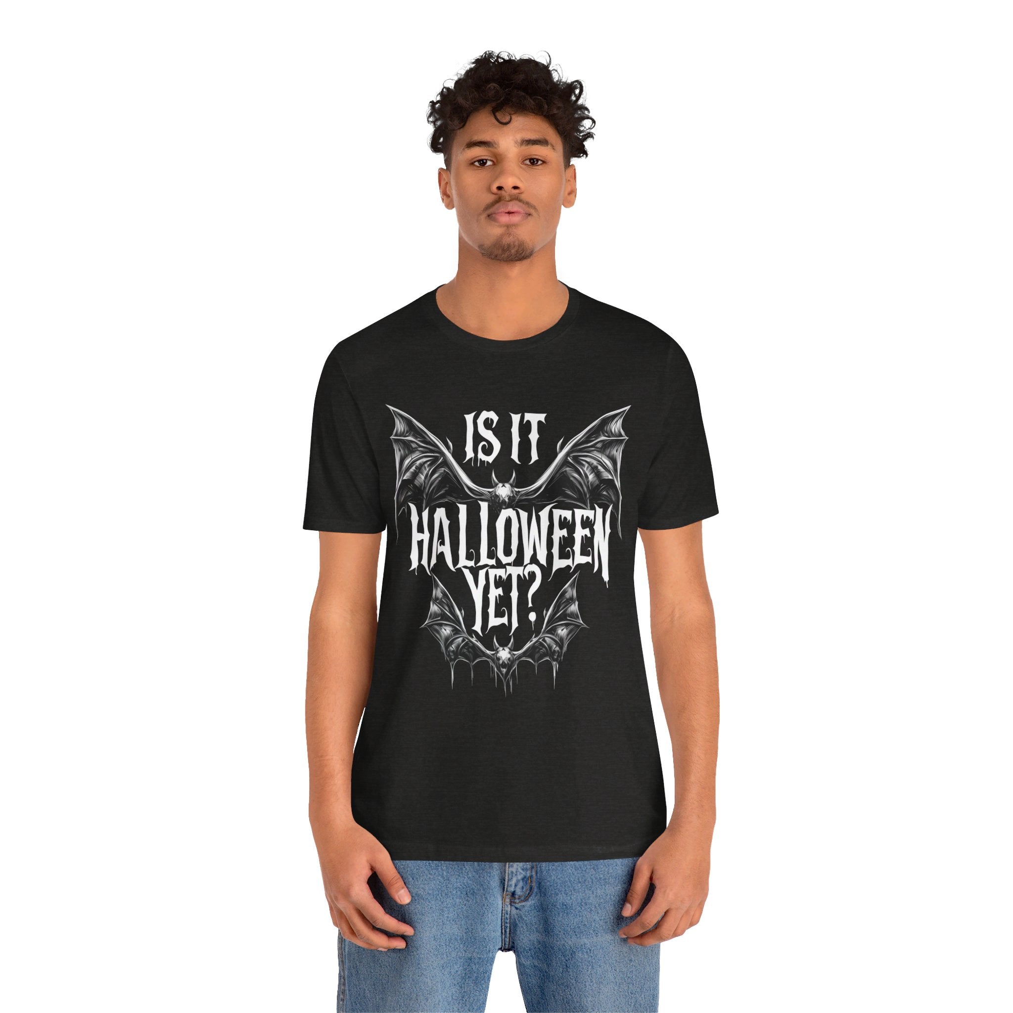 Is It Halloween Bats Mens Halloween Booteek Jersey Short Sleeve Tee