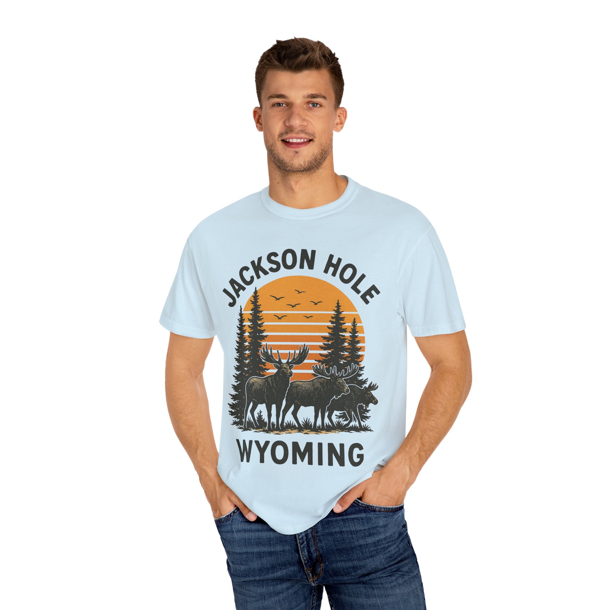 JACKSON HOLE WYOMING DEERS Mens WUNDERLAND Short Sleeve Tee