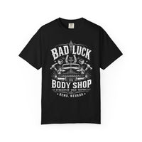 Bad Luck Body Shop Retro Car Garage Mens WUNDERLAND Heritage Short Sleeve Tee
