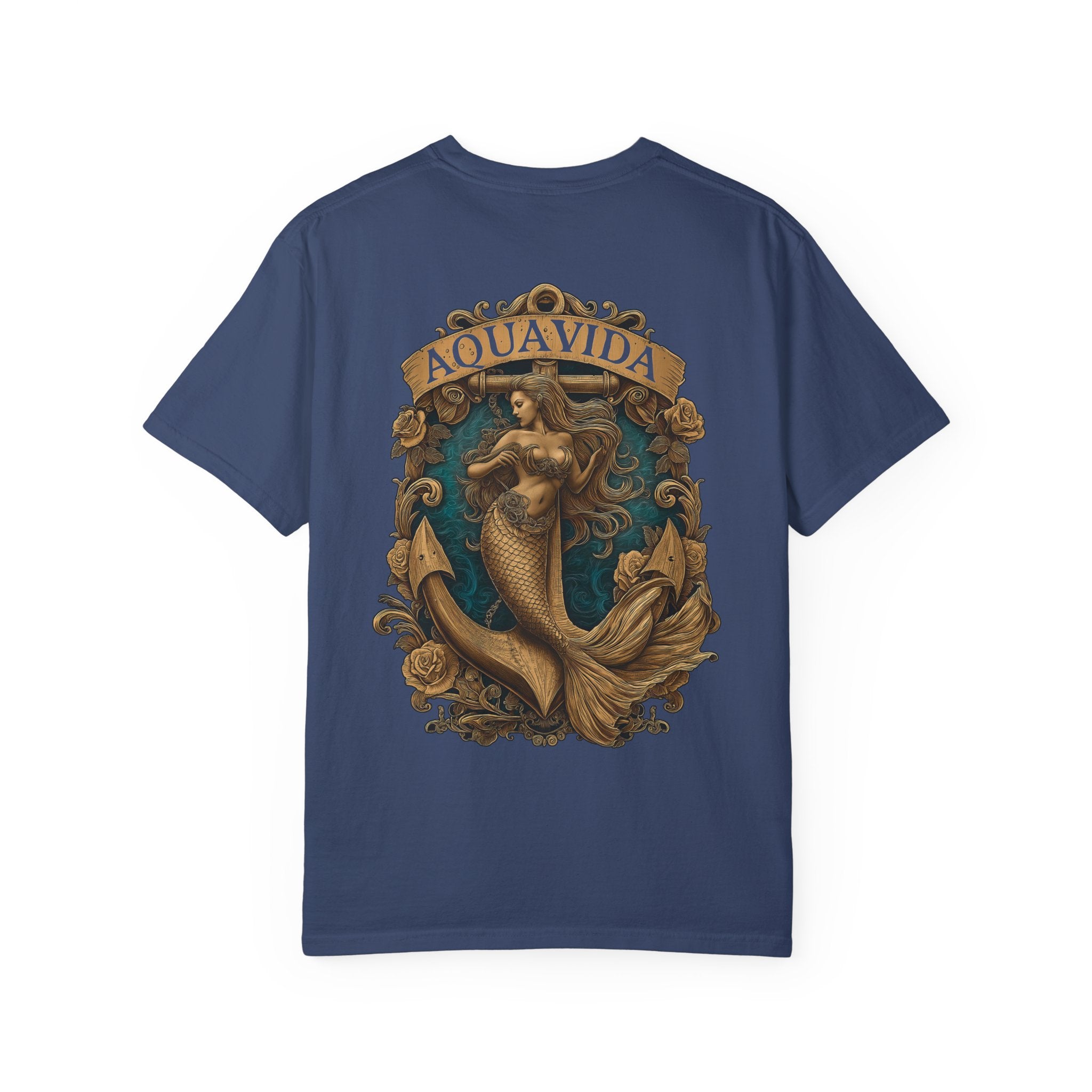 Mermaid Crest Mens AQUA VIDA Short Sleeve Tee