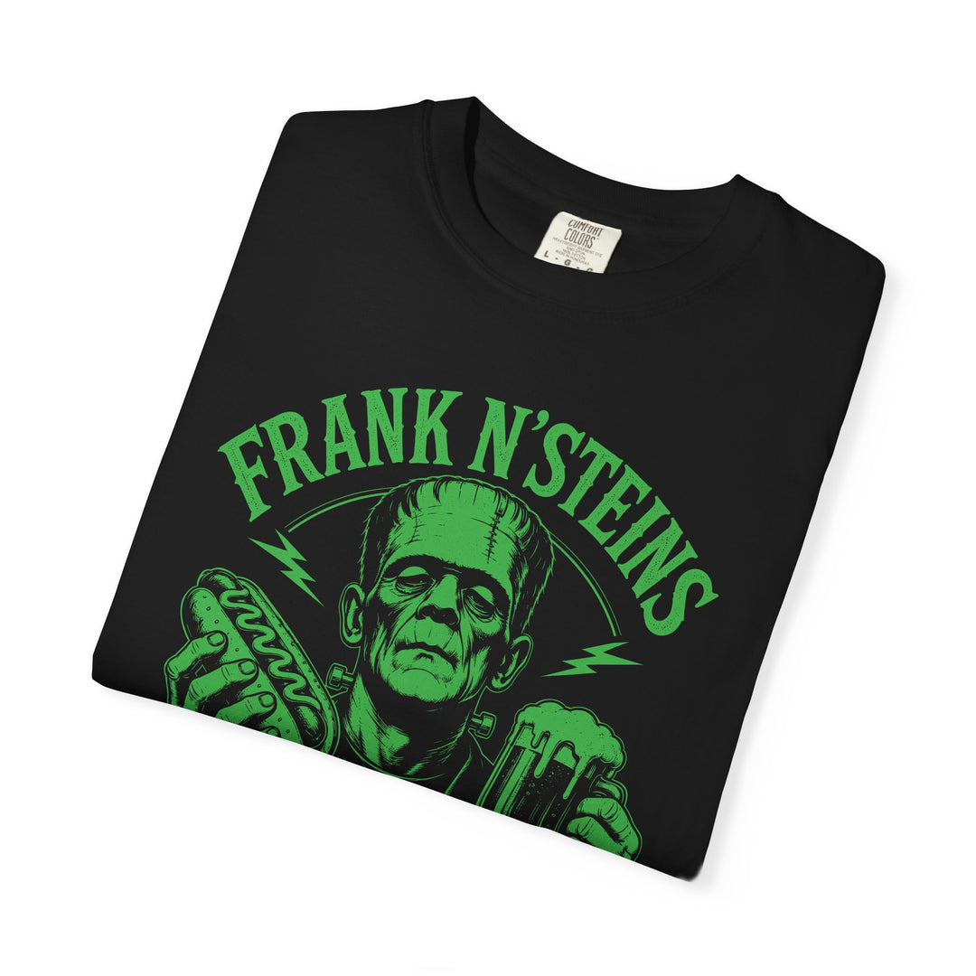 Frank N Steins Bar &amp; Grill Monster Pub Mens WUNDERLAND Halloween Booteek Short Sleeve Tee