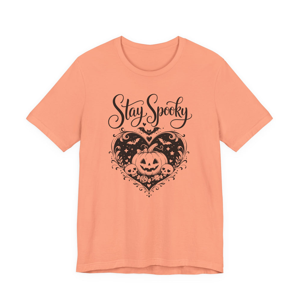 Stay Spooky Pumpkin Heart Women's Halloween Classic Fit Tee