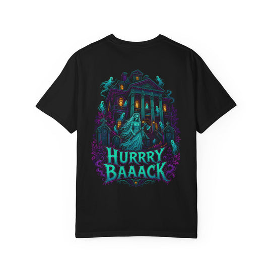 Hurrry Baaack Ghostly Mansion Womens WUNDERLAND Halloween Booteek Short Sleeve Tee
