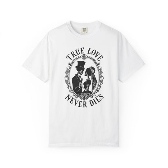 True Love Never Dies Skeleton Silhouettes Womens WUNDERLAND Halloween Booteek Short Sleeve Tee