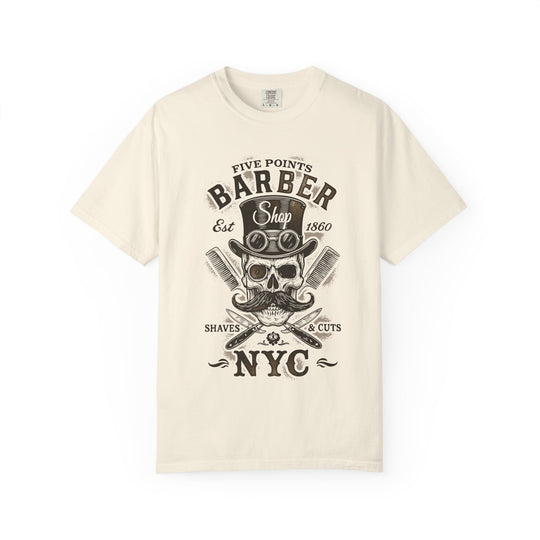 Five Points Barber Shop Skull NYC Mens WUNDERLAND Heritage Short Sleeve Tee