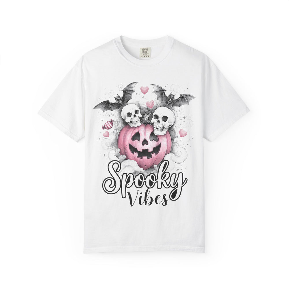 Spooky Vibes Pumpkin Skulls Womens WUNDERLAND Backyard Dept Halloween Booteek Short Sleeve Tee