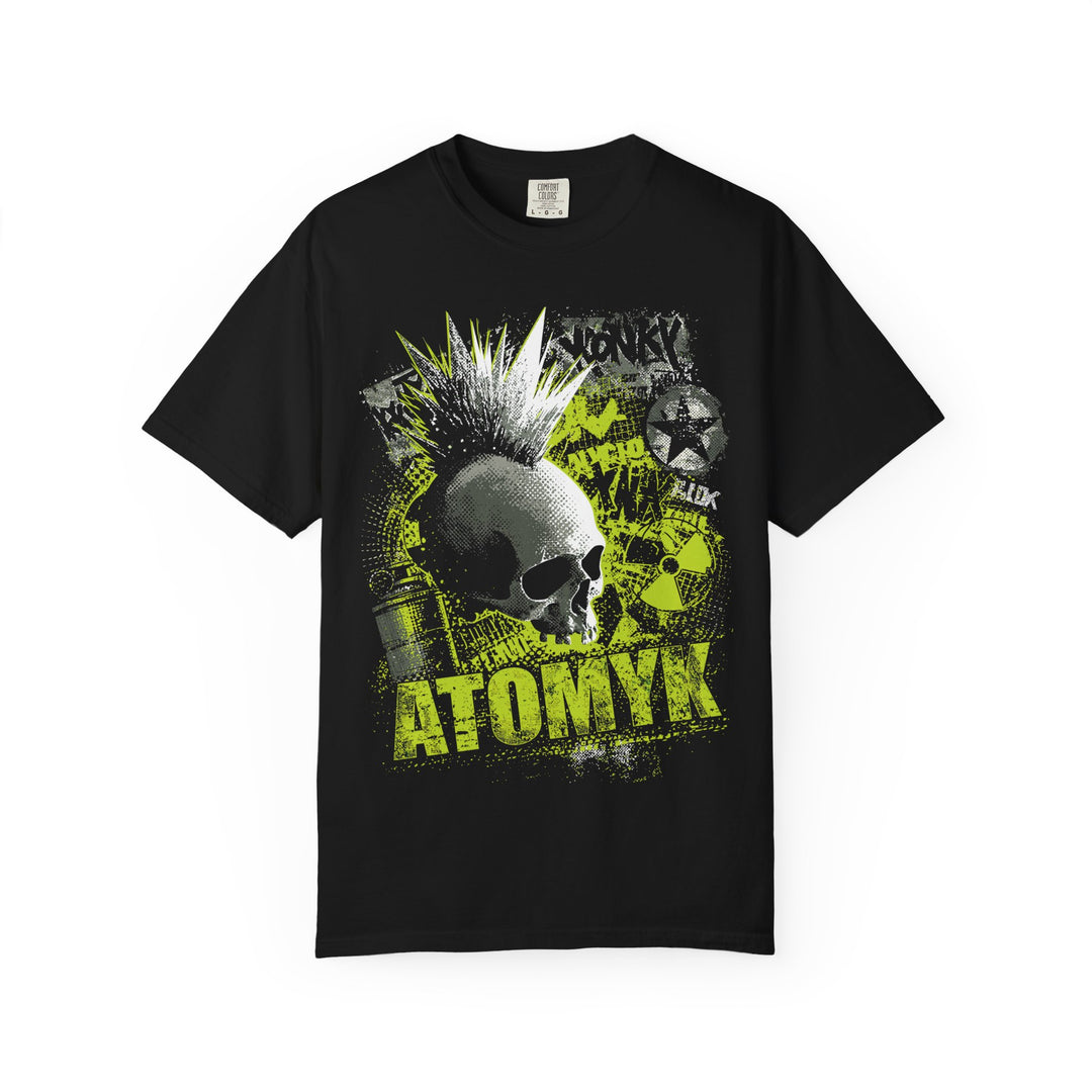 DIY Toxic Punk Skull Mens Skate ATOMYK Short Sleeve Tee