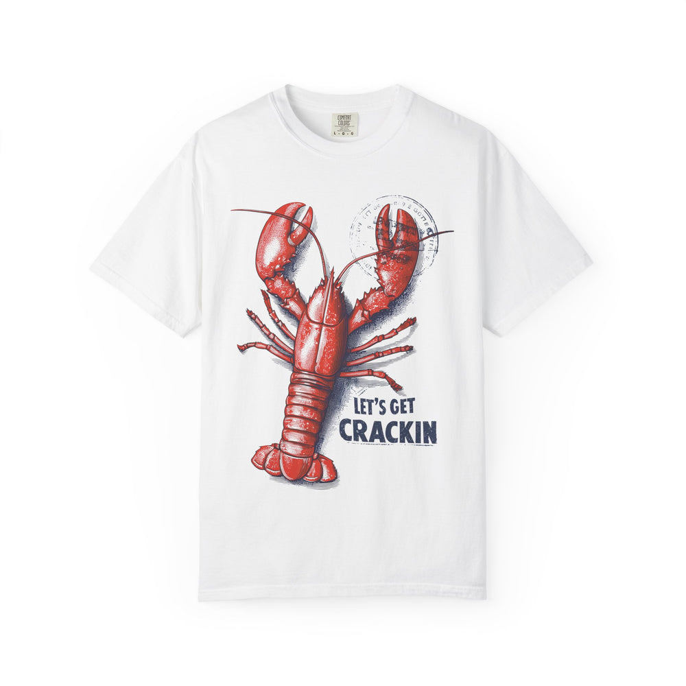 LET'S GET CRACKIN LOBSTER VINTAGE Mens WUNDERLAND Backyard Dept Short Sleeve Tee