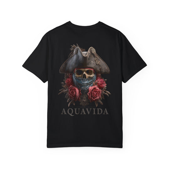 Bandit Pirate Skull Mens AQUA VIDA Short Sleeve Tee