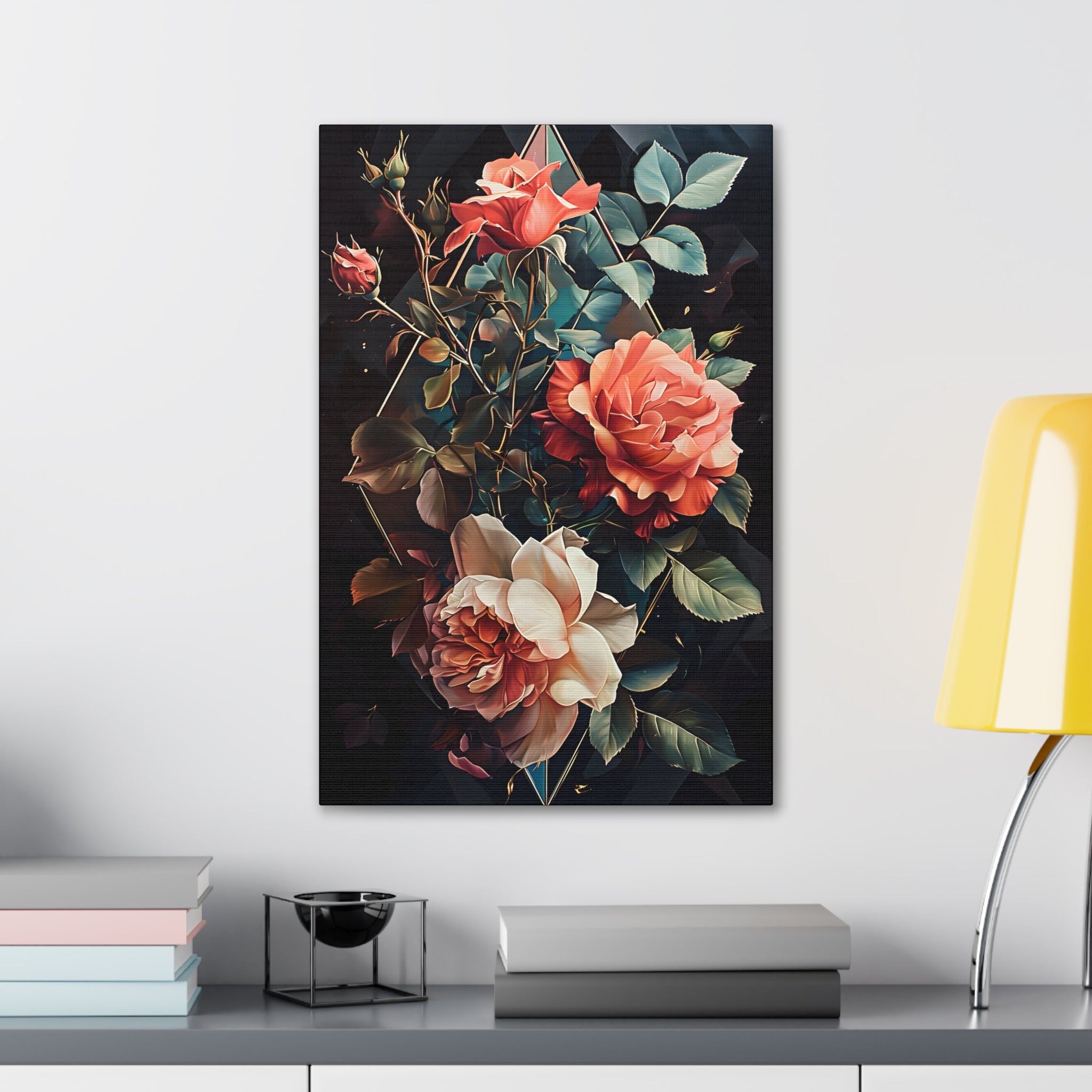 Diamond Roses Canvas Print