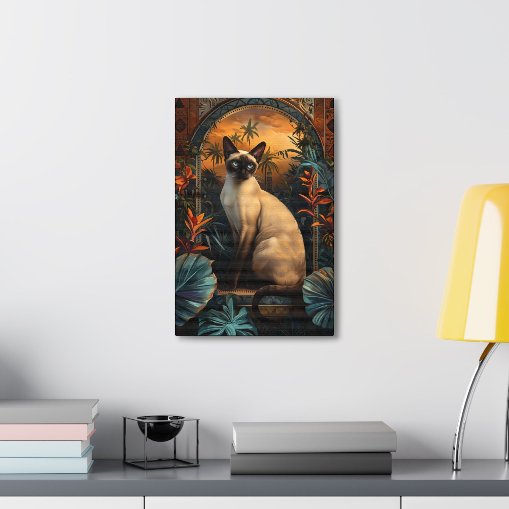 Feline Flora Canvas Print