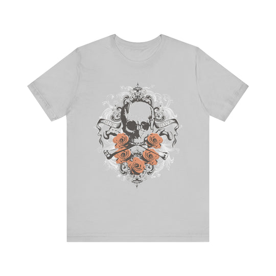 True Love Skull & Roses Vintage Womens L'Atomique Relaxed Graphic Short Sleeve Tee