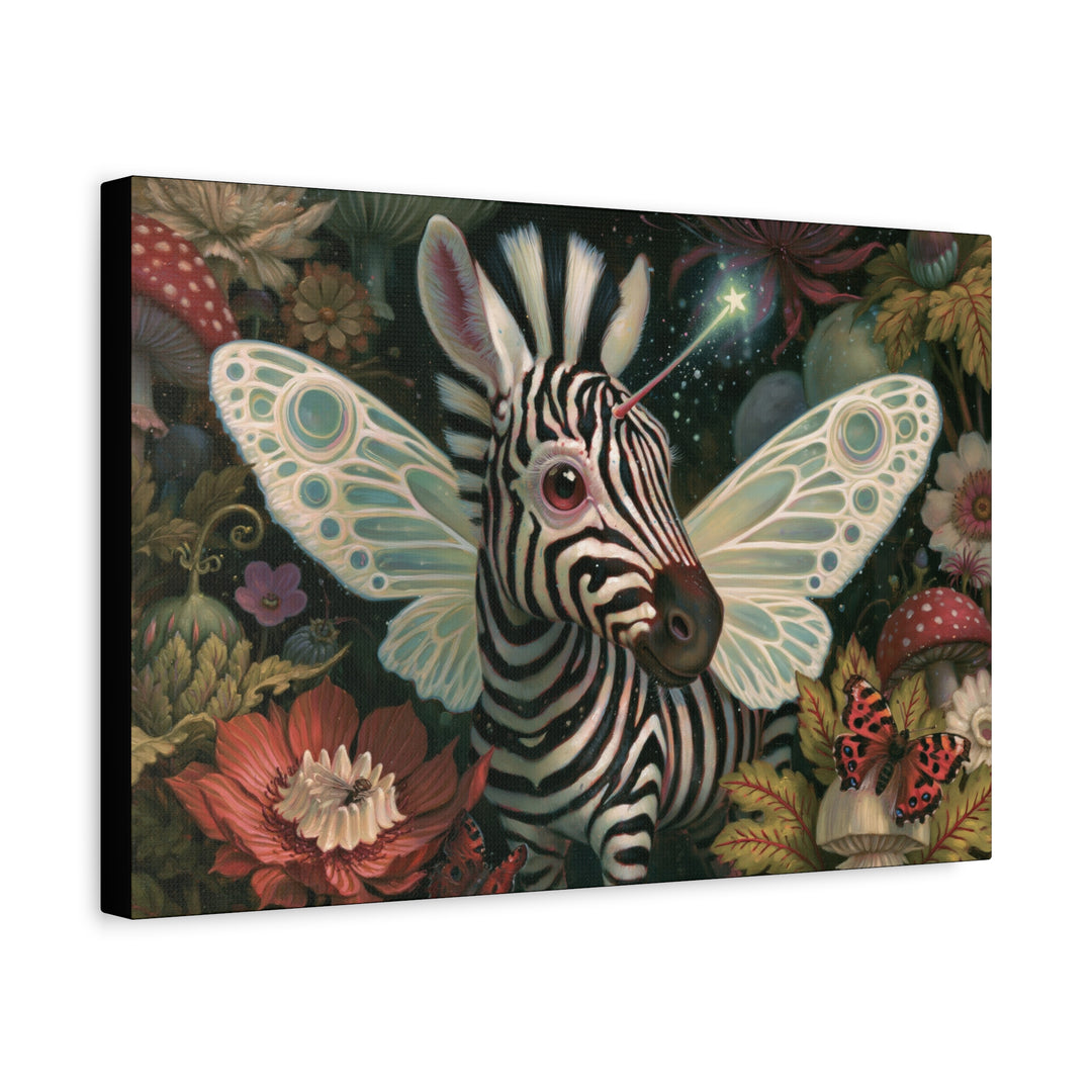 Mystical Zebra Butterfly Canvas Wall Art