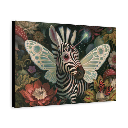 Mystical Zebra Butterfly Canvas Wall Art