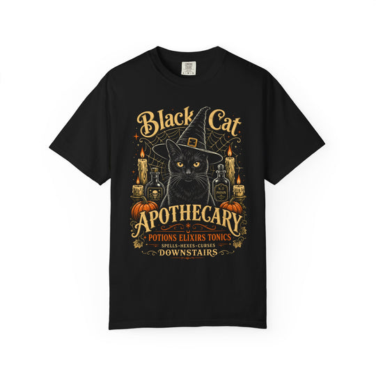 Black Cat Apothecary Witch Womens WUNDERLAND Halloween Booteek Short Sleeve Tee