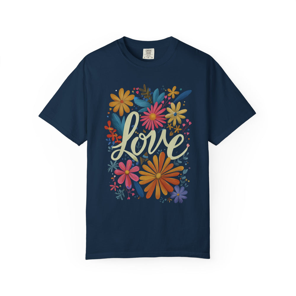 LOVE Wildflowers Womens L'Atomique Comfort Colors Short Sleeve Tee
