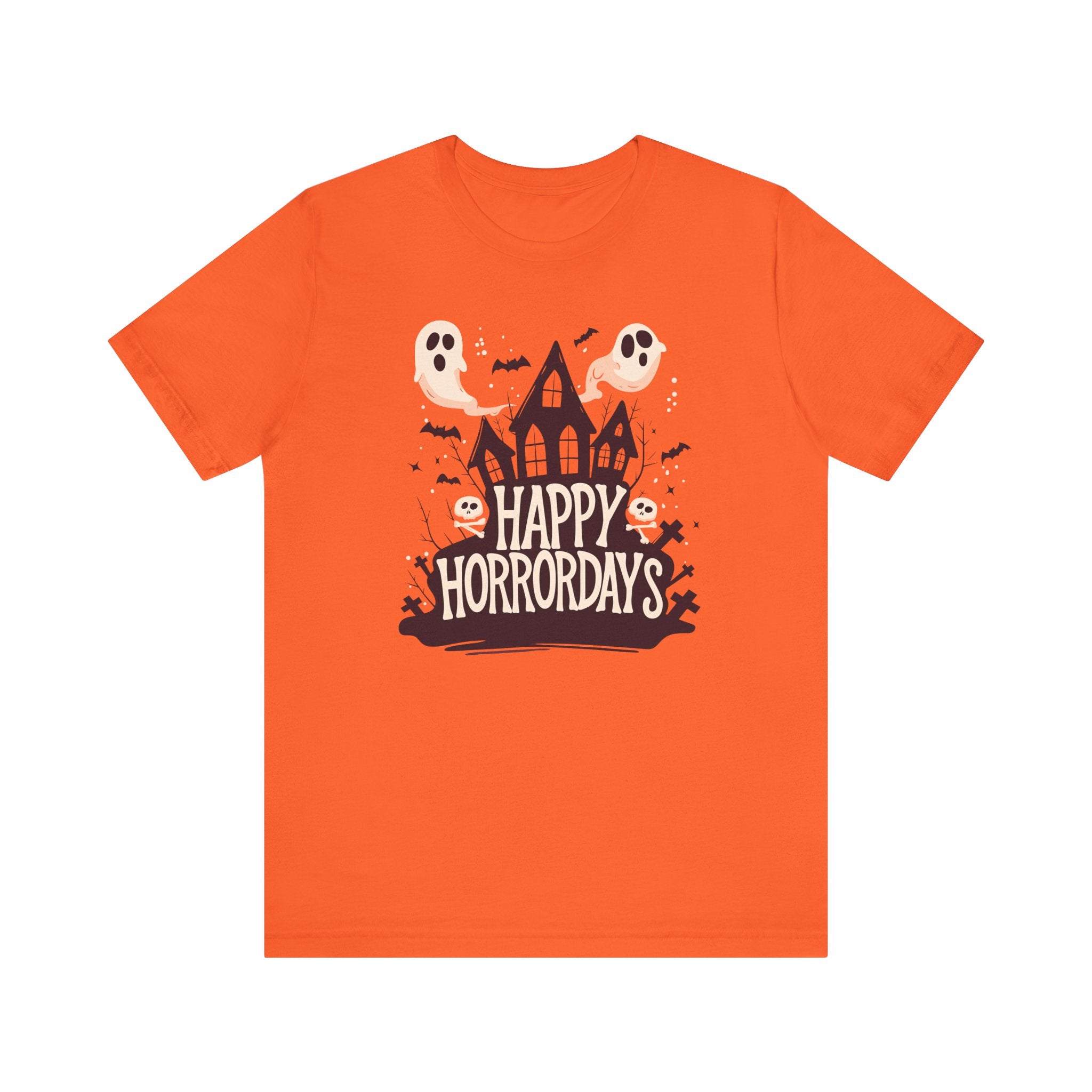 Happy Horrordays Womens Halloween Booteek Jersey Short Sleeve Tee