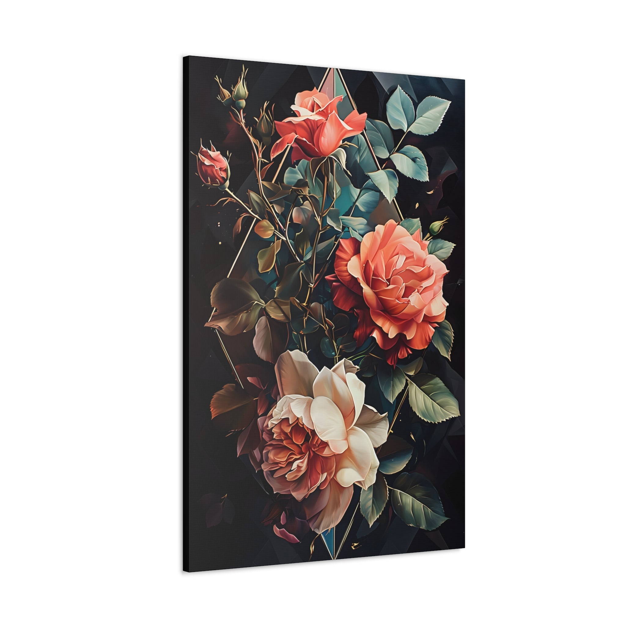 Diamond Roses Canvas Print