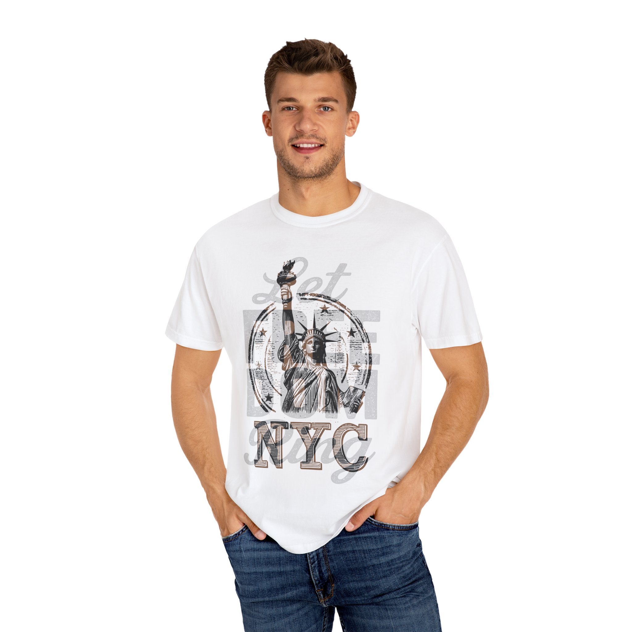 LET FREEDOM RING NYC LIBERTY Mens WUNDERLAND Short Sleeve Tee
