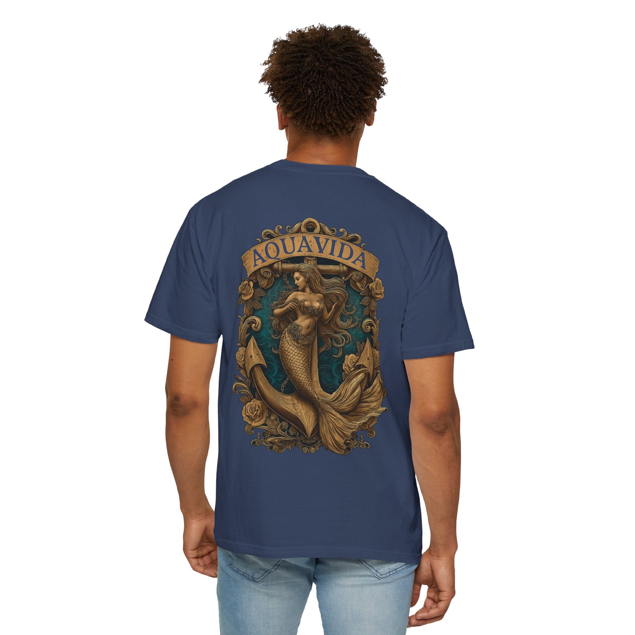 Mermaid Crest Mens AQUA VIDA Short Sleeve Tee