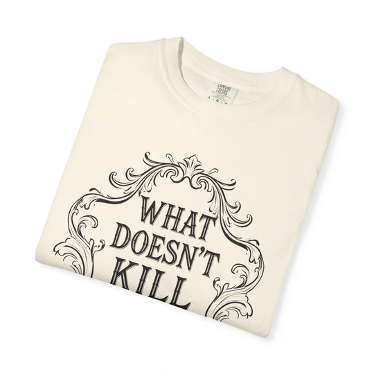 What Doesn't Kill You Womens WUNDERLAND Backyard Dept Halloween Booteek Short Sleeve Tee