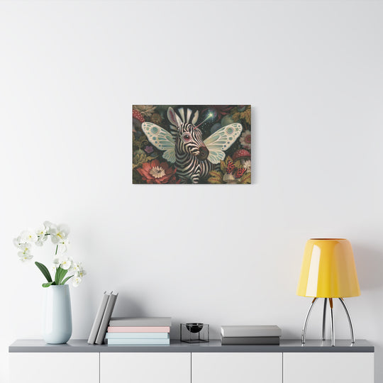 Mystical Zebra Butterfly Canvas Wall Art