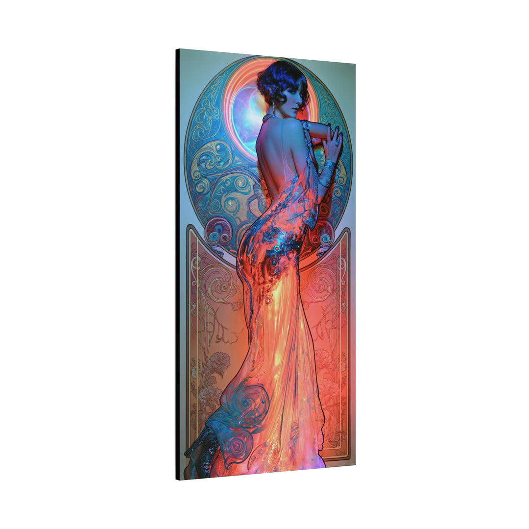 Art Nouveau Canvas Print — Elegant Femme Fatale Stretched Wall Art