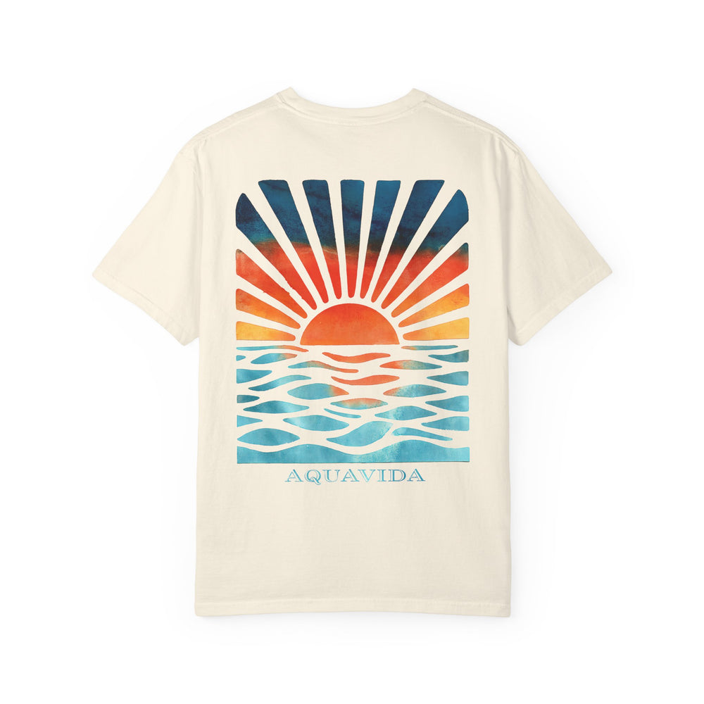 Water Side Sunset Mens AQUA VIDA Short Sleeve Tee
