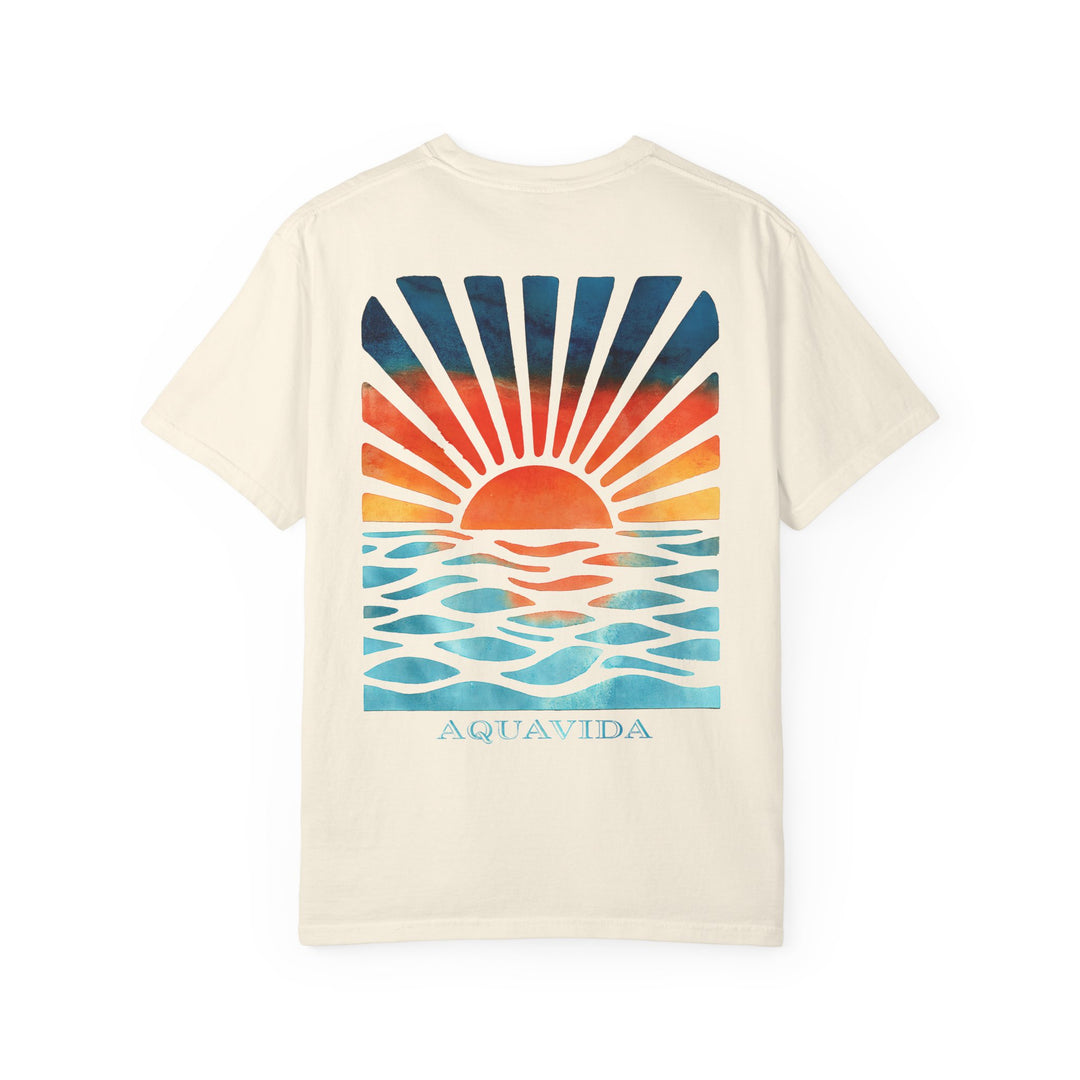Water Side Sunset Mens AQUA VIDA Short Sleeve Tee