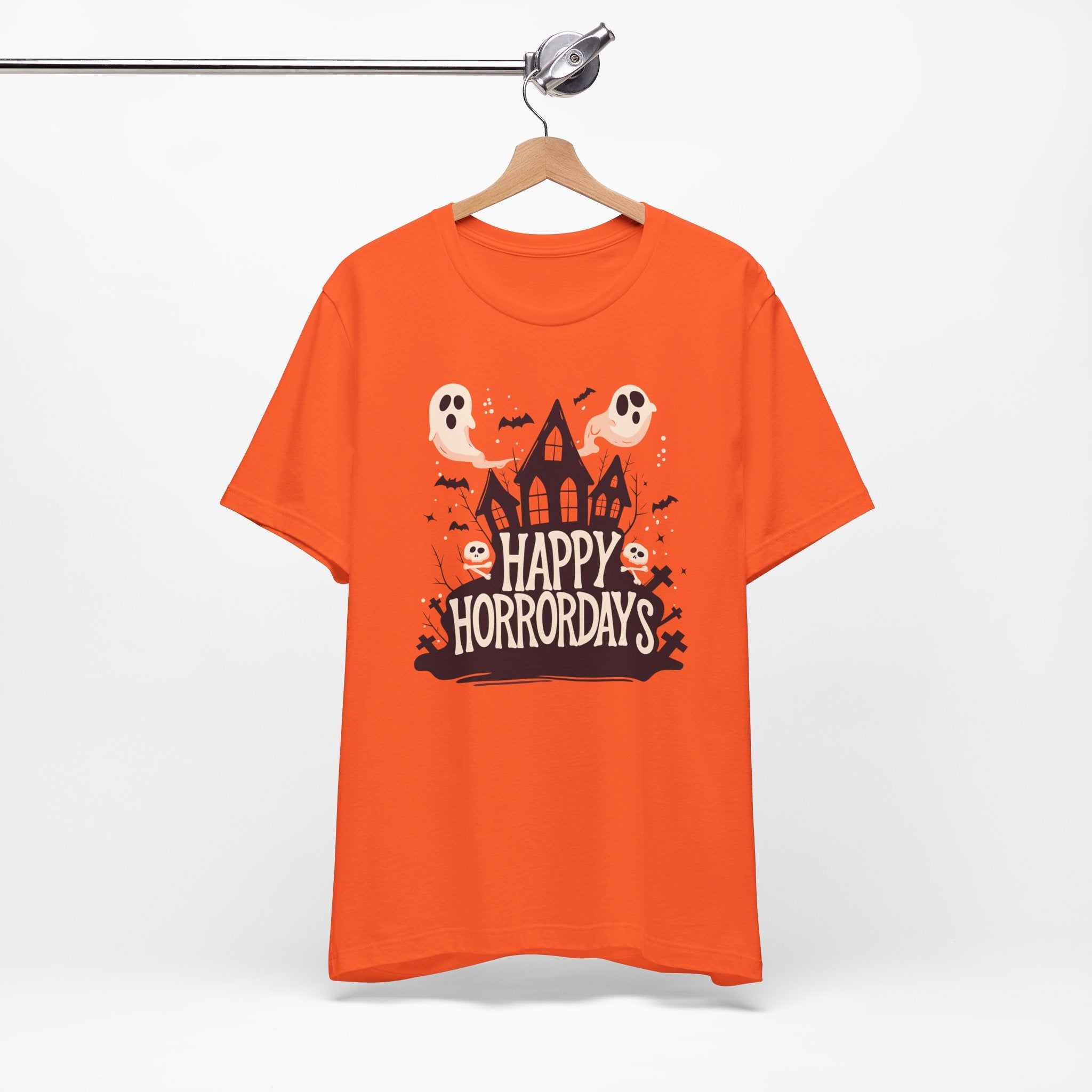 Happy Horrordays Womens Halloween Booteek Jersey Short Sleeve Tee