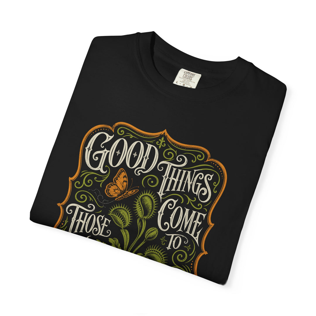 Good Things Come To Those Who Wait Womens WUNDERLAND Halloween Booteek Short Sleeve Tee