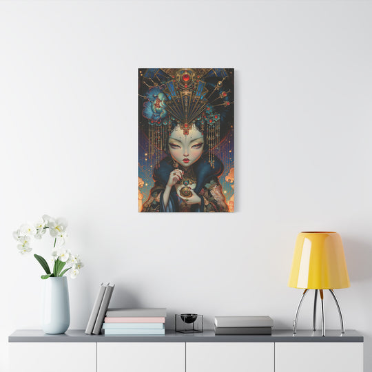 Ornate Geisha Canvas Print — Surreal Portrait Wall Art