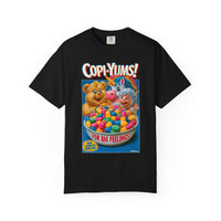 "Copi-Yums! For Big Feelings" Retro Cartoon Cereal Graphic Mens Skate ATOMYK Short Sleeve Tee