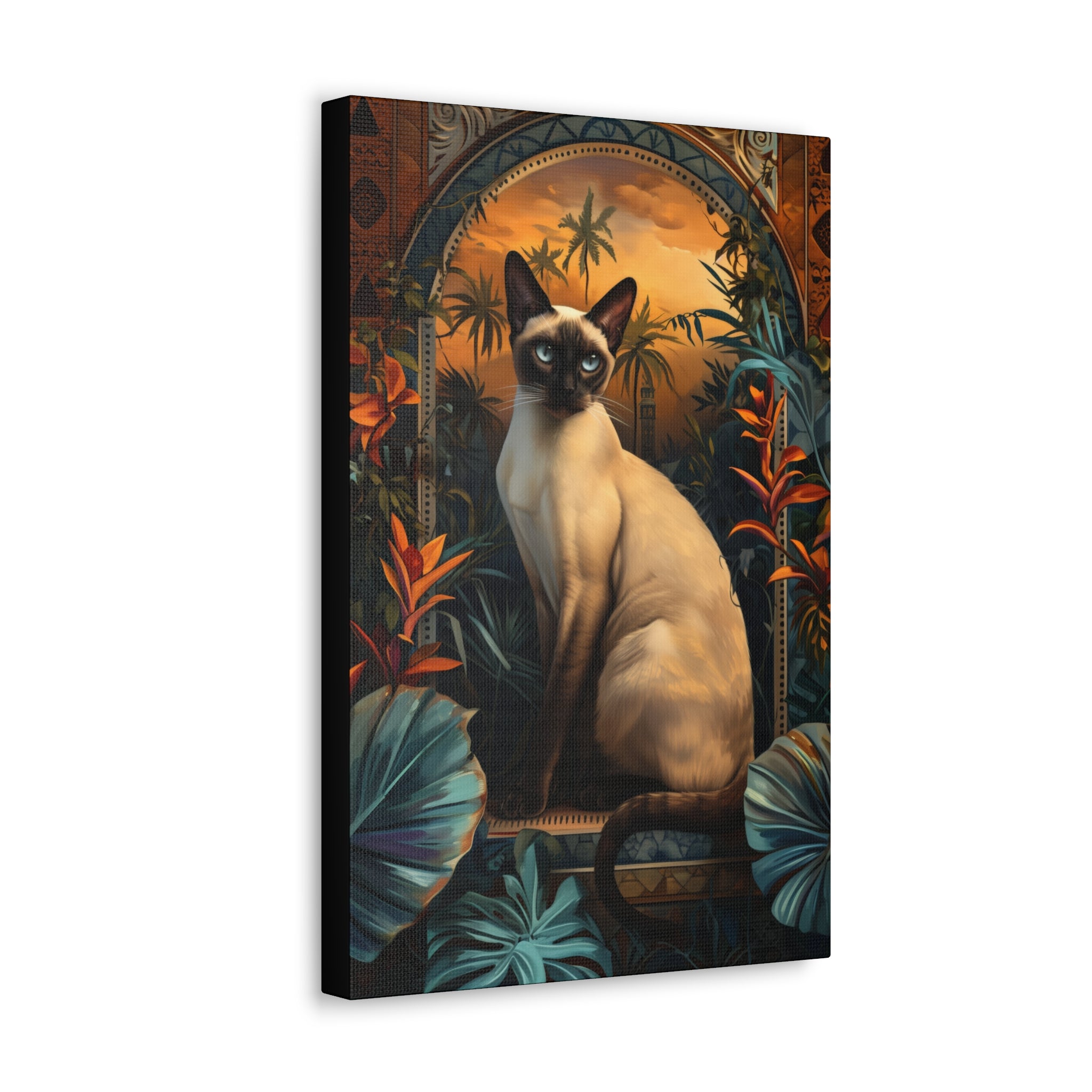 Feline Flora Canvas Print