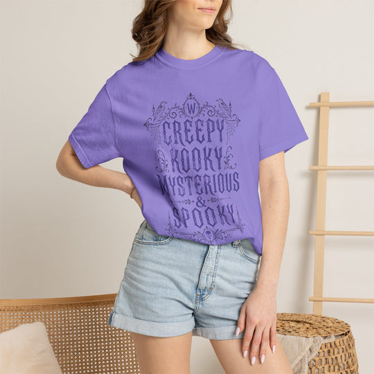 Creepy Kooky Mysterious &amp; Spooky Womens WUNDERLAND Halloween Booteek Short Sleeve Tee