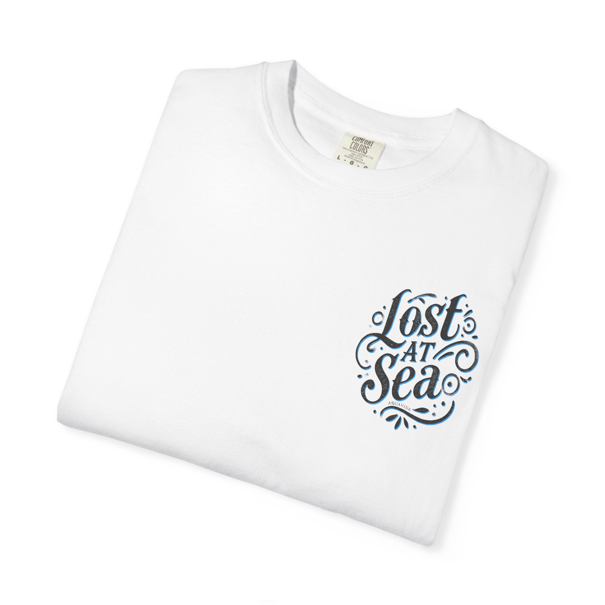 LOST AT SEA NAUTICAL COMPASS SKULLS Mens AQUA VIDA Short Sleeve Tee