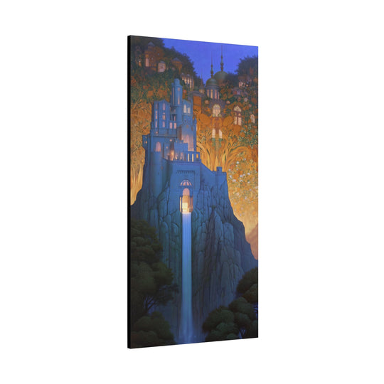 Enchanted Castle Waterfall Art Nouveau Wall Art