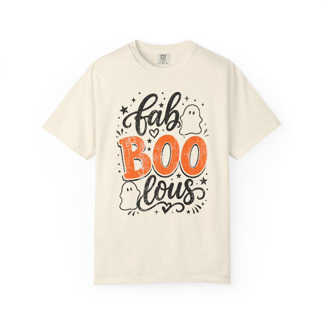 Fab BOOlous Ghosts Script Womens WUNDERLAND Halloween Booteek Short Sleeve Tee