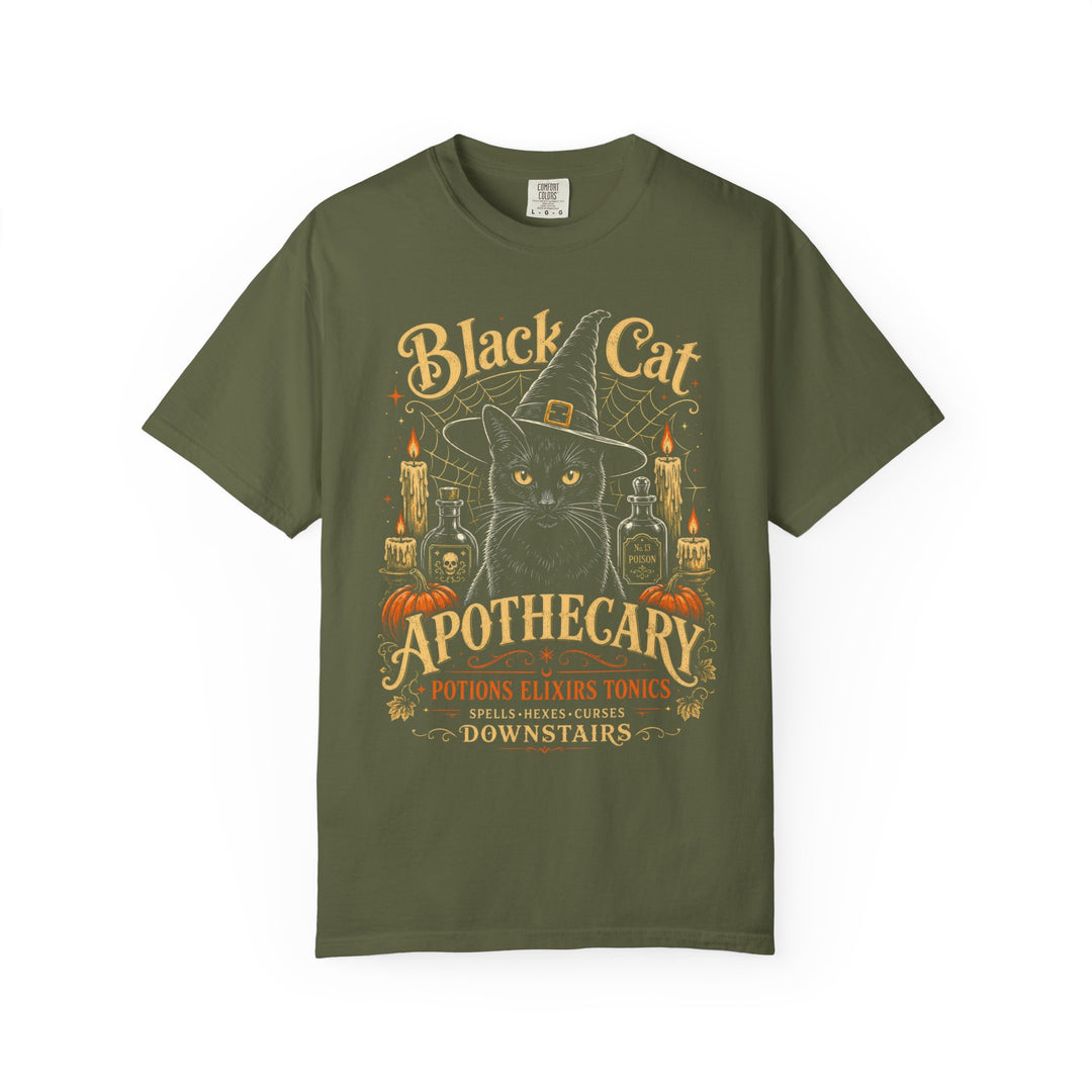 Black Cat Apothecary Witch Womens WUNDERLAND Halloween Booteek Short Sleeve Tee