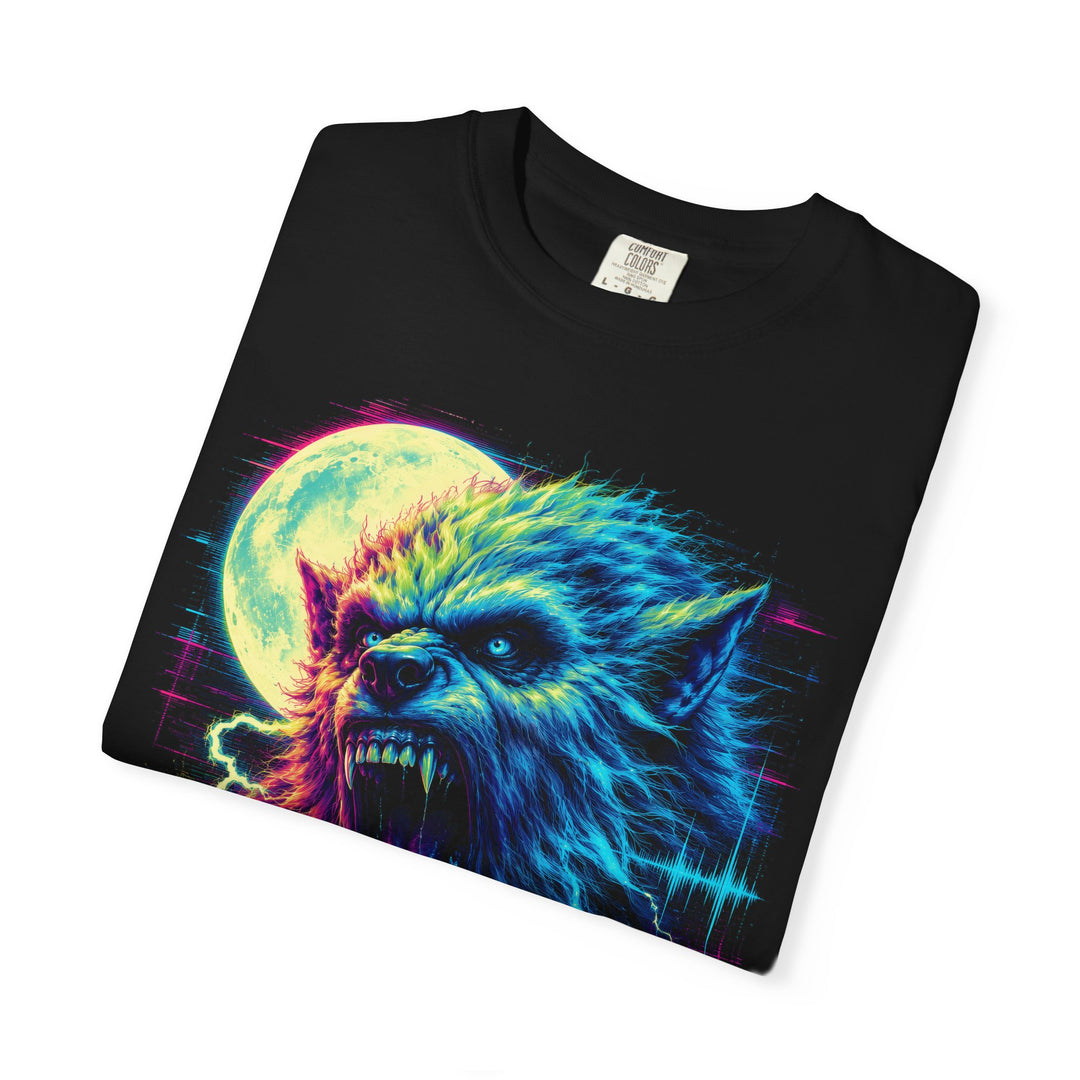 Wolfman Retro Vaperwave Mens WUNDERLAND Halloween Booteek Short Sleeve Tee