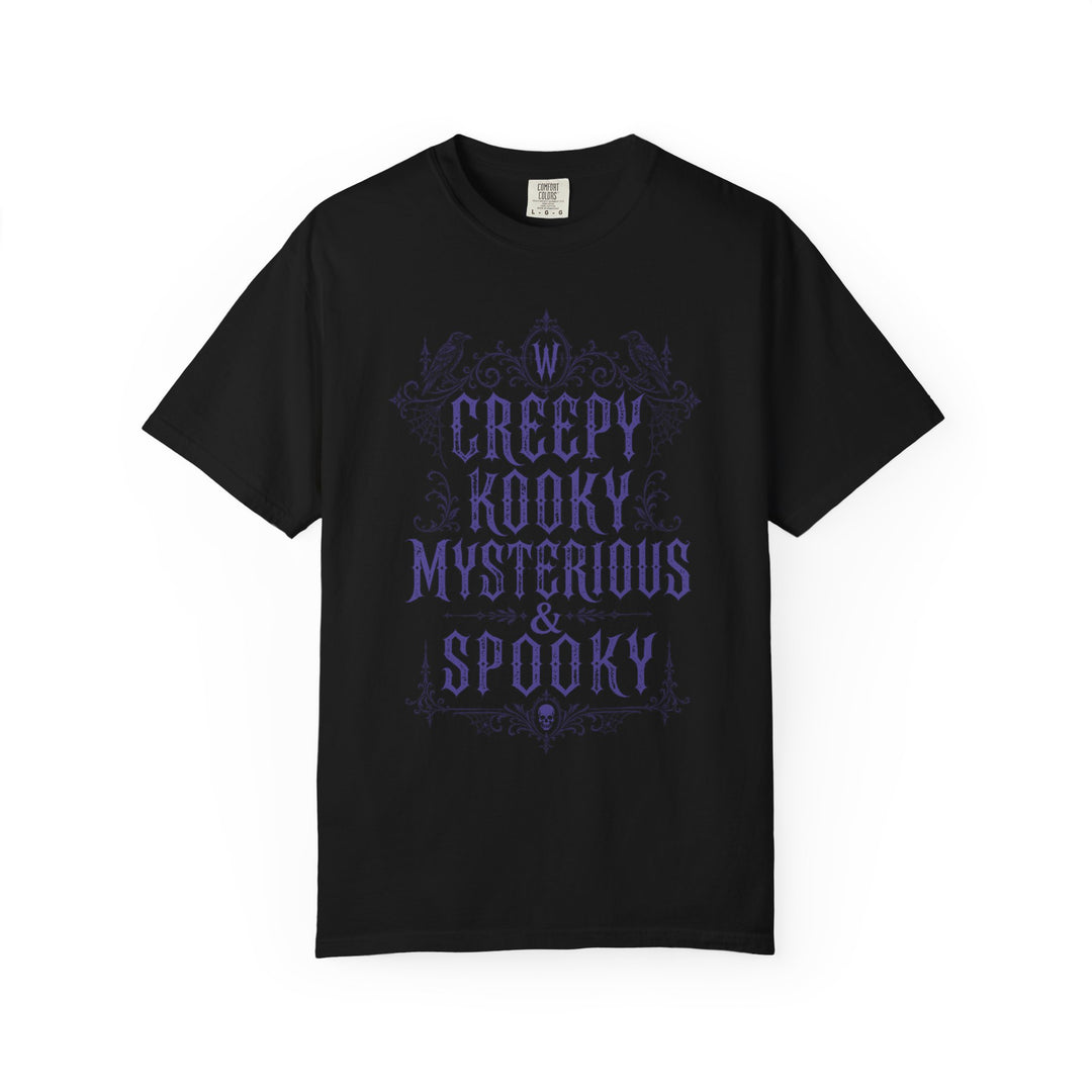 Creepy Kooky Mysterious &amp; Spooky Womens WUNDERLAND Halloween Booteek Short Sleeve Tee