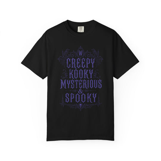 Creepy Kooky Mysterious &amp; Spooky Womens WUNDERLAND Halloween Booteek Short Sleeve Tee