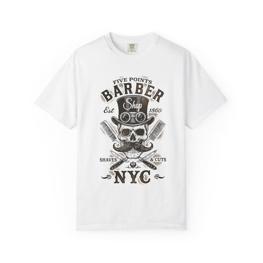 Five Points Barber Shop Skull NYC Mens WUNDERLAND Heritage Short Sleeve Tee