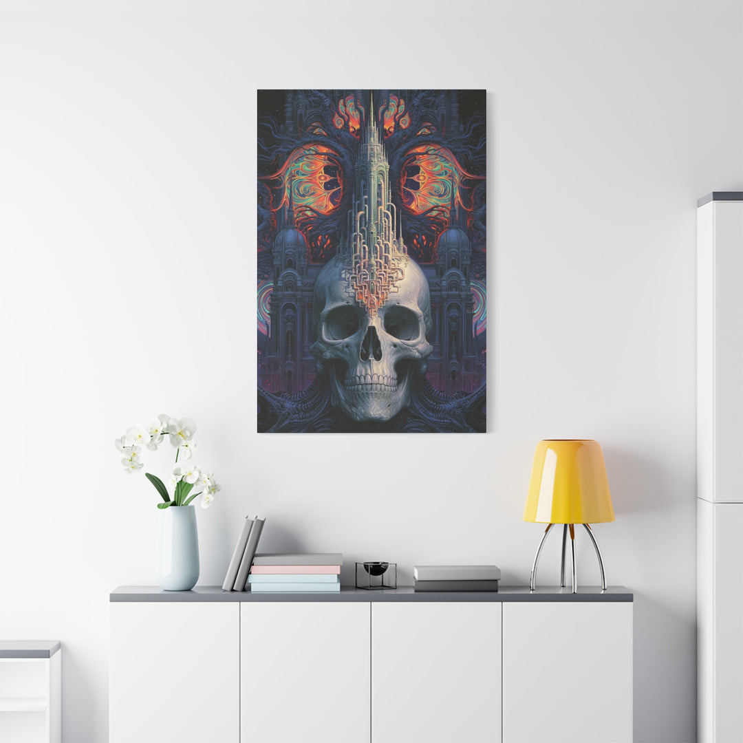 Sci Fi Psychedelic Skull Canvas Wall Art
