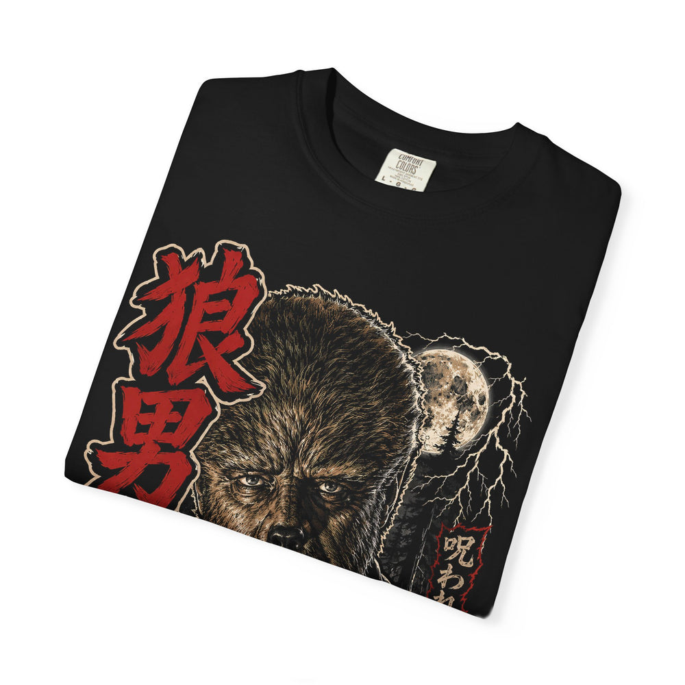 Wolfman Moon Monster Retro Japanese Horror Mens WUNDERLAND Halloween Booteek Short Sleeve Tee